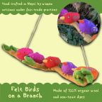 Colorful Felt Birds on a Branch